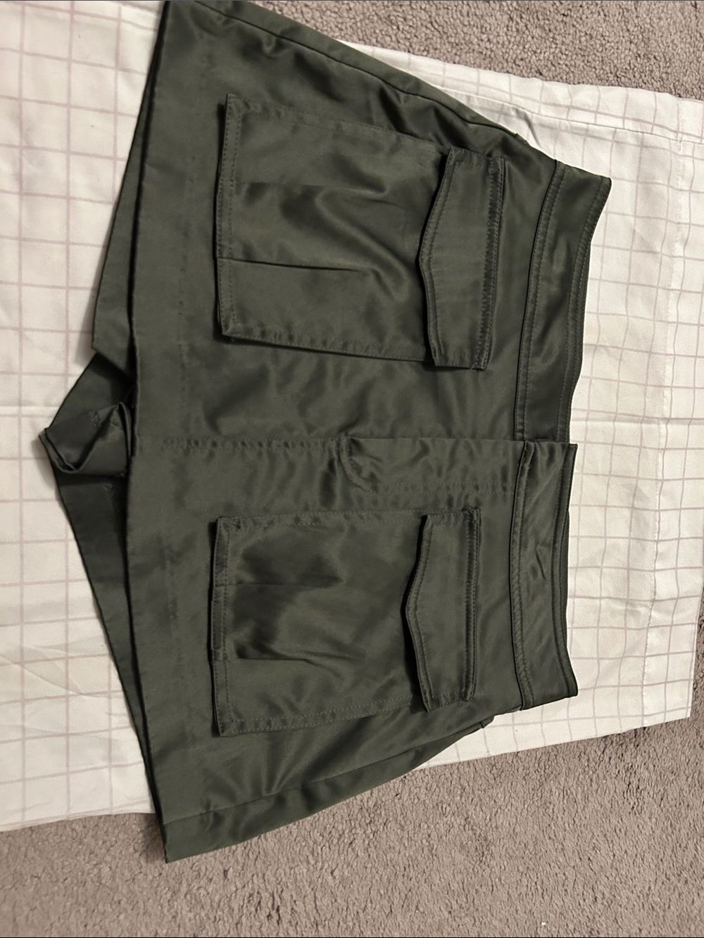 Forever 21 Olive Green Mini Skirt with Front Pockets